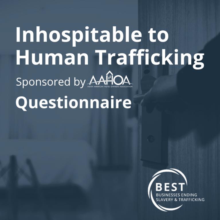 Inhospitable to Human Trafficking – Questionnaire – Sponsored by AAHOA